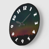 Nordlichtlandschaft Große Wanduhr (Winkel)