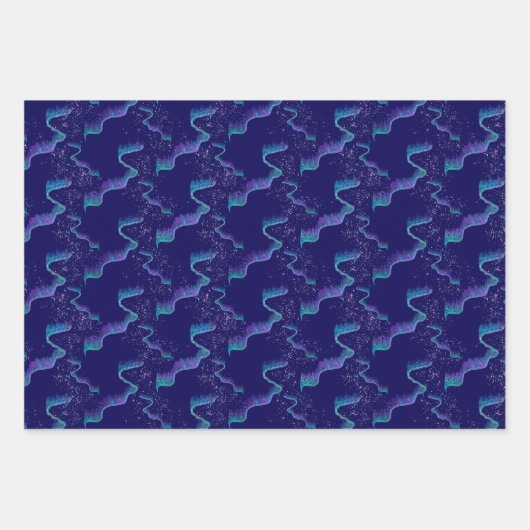 Nordlichtpapier Geschenkpapier Set (Vorderseite)