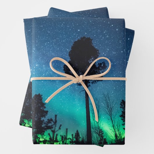 Nordlichtwald Geschenkpapier Set (Beispiel)