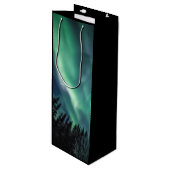 Nordlichtwald Geschenktüte Für Weinflaschen (Vorderseite Schrägansicht)