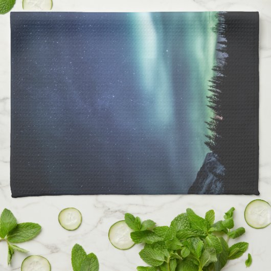 Nordlichtwald Geschirrtuch (Gefaltet)