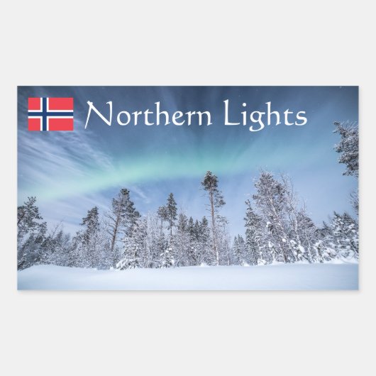 Nordlichtwald Rechteckiger Aufkleber (Vorderseite)