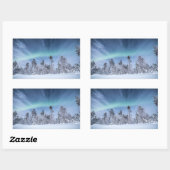 Nordlichtwald Rechteckiger Aufkleber (Blatt)