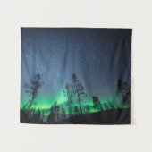 Nordlichtwald Wandteppich (Vorderseite (Horizontal))