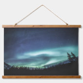 Nordlichtwald Wandteppich Mit Holzrahmen (Vorne)