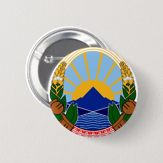 Nordmacedonia-Emblem Button (Vorne & Hinten)