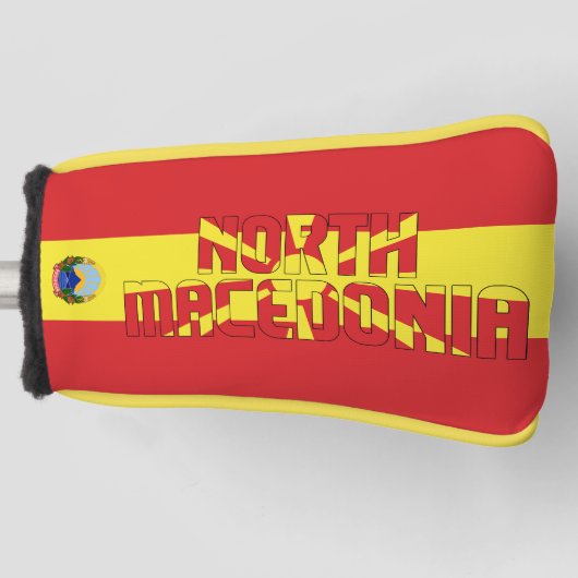 Nordmakedonien Flaggenschlager Wunderschöner Patri Golf Headcover (Vorderseite)