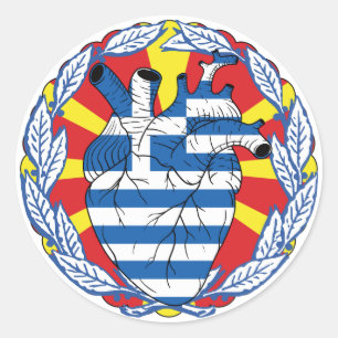 Nordmakedonien Nordmakedonien Griechenland Runder Aufkleber