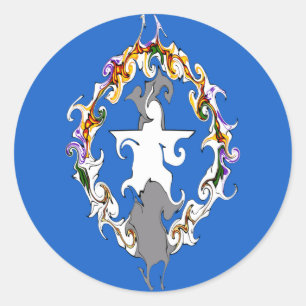 Nordmarianas-Gnarly Flagge Runder Aufkleber