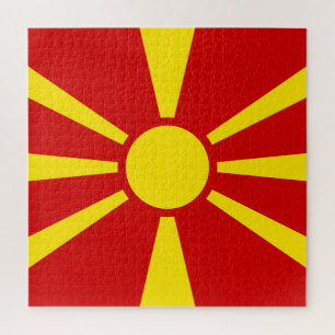 Nordmazedonien-Flagge Puzzle