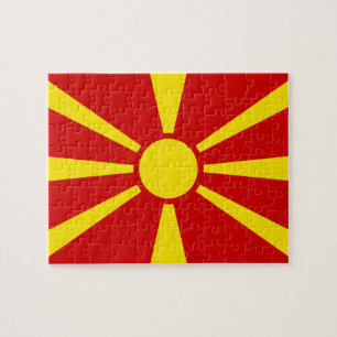 Nordmazedonien-Flagge Puzzle