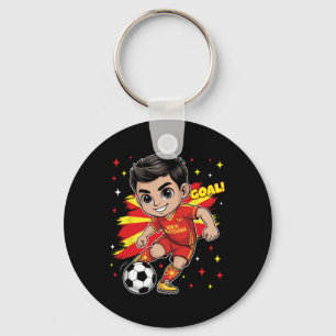 Nordmazedonien Kid Goal Cartoon Mazedonische Flagg Schlüsselanhänger