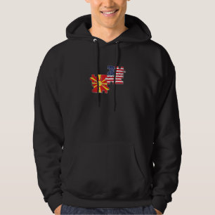 Nordmazedonien USA Mazedonisch Amerikanische Flagg Hoodie