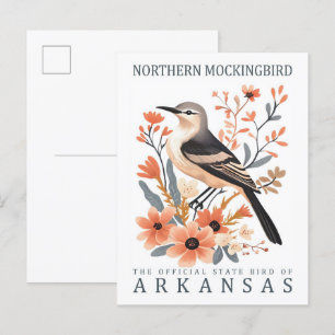 Nordmockingbird Bird of Arkansas USA Travel Postkarte