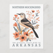 Nordmockingbird Bird of Arkansas USA Travel Postkarte (Vorderseite)