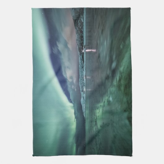 Nordnorwegische Aurora-Nacht Geschirrtuch (Vertikal)