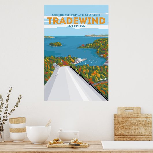 Nordost-Fall-Tradewind-Luftfahrtposter Poster (Küche)