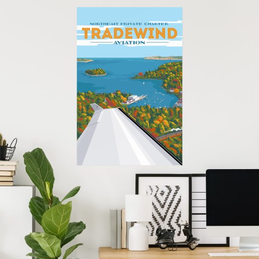 Nordost-Fall-Tradewind-Luftfahrtposter Poster (Heimbüro)