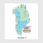 Nordost-Grönland-Nationalpark-Karte Aufkleber (Blatt)