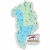 Nordost-Grönland-Nationalpark-Karte Aufkleber (Vorderseite)