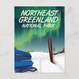 Nordost-Grönland-Reiseplakat Postkarte