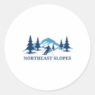 Nordost-Pisten Vermont Ski Resort Skifahren _ Runder Aufkleber
