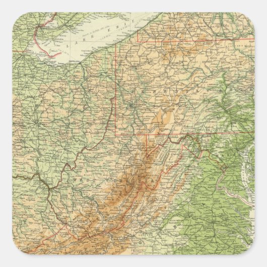 Nordost-Staaten Quadratischer Aufkleber (Vorderseite)