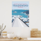Nordost-Winter-Tradewind-Luftfahrtposter Poster (Küche)