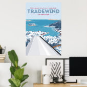 Nordost-Winter-Tradewind-Luftfahrtposter Poster (Heimbüro)