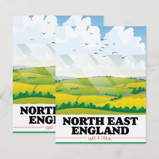 Nordostengland Reiseplakat. (Vorne/Hinten)