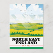 Nordostengland Reiseplakat. Postkarte (Vorderseite)