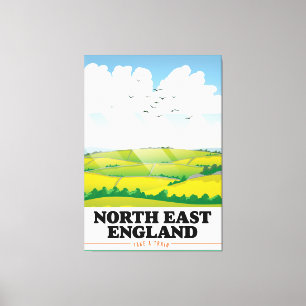 Nordostengland-Reiseposter. Leinwanddruck