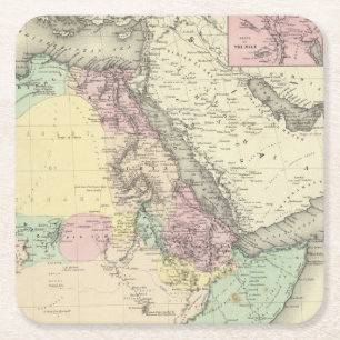 Nordöstliches Blatt Afrikas Rechteckiger Pappuntersetzer