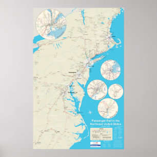 Nordostschienen-Kartenversion 2,0 - 12. Oktober Poster