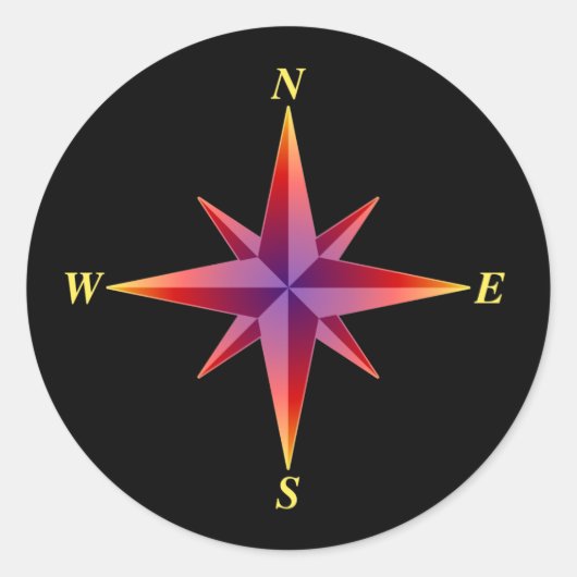 Nordpfeil Runder Aufkleber (Vorderseite)