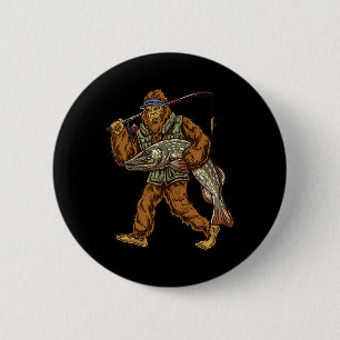 Nordpike Fischerei Bigfoot Jagd Fischer 1 Button