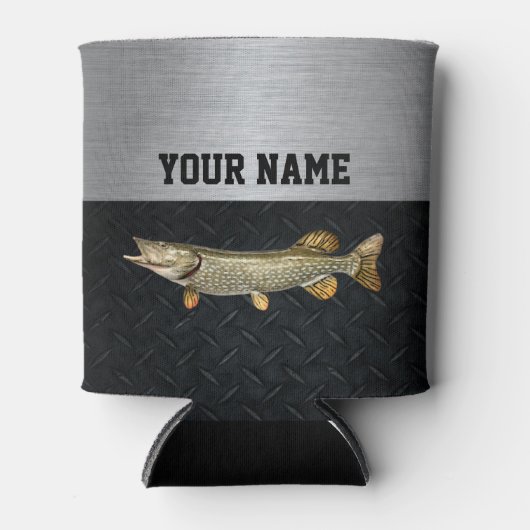 Nordpike-Fischerei Name umarmt Angler Dosenkühler (Vorderseite)