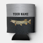 Nordpike-Fischerei Name umarmt Angler Dosenkühler (Rückseite)