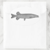 Nordpike Ovaler Aufkleber (Tasche)