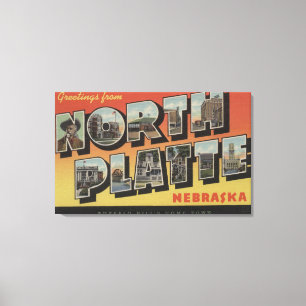 Nordplatte, Nebraska - große Buchstabe-Szenen Leinwanddruck