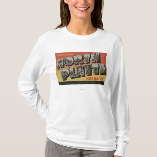 Nordplatte, Nebraska - große Buchstabe-Szenen T-Shirt (Vorderseite)