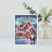 Nordpol Alaska Santa's Zuhause Postkarte (Stehend Vorderseite)