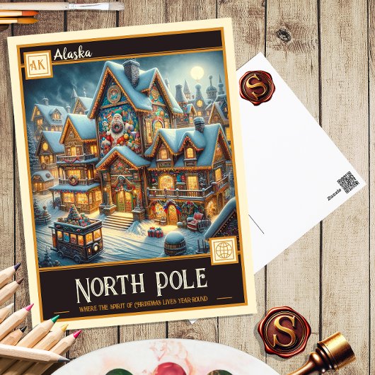 Nordpol, Alaska | Vintage Postkarte