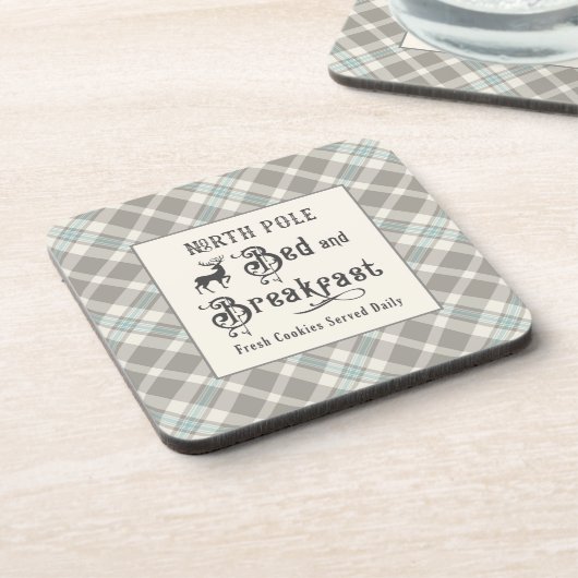 Nordpol Bed and Breakfast Bauernhof Weihnachten Getränkeuntersetzer (Linke Seite)