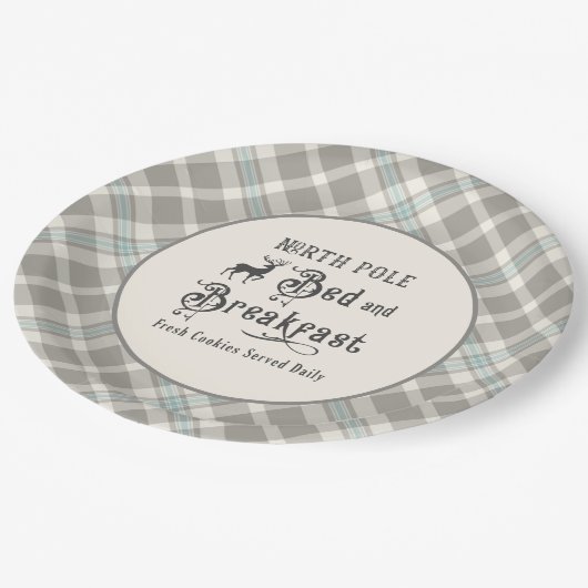 Nordpol Bed and Breakfast Bauernhof Weihnachten Pappteller (Schrägansicht)