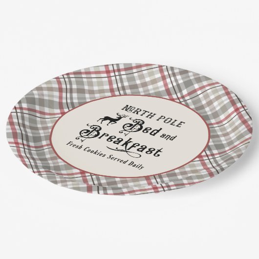 Nordpol Bed and Breakfast Bauernhof Weihnachten Pappteller (Schrägansicht)