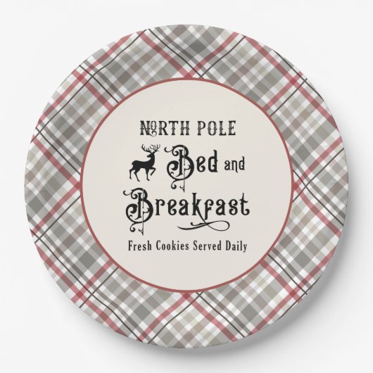 Nordpol Bed and Breakfast Bauernhof Weihnachten Pappteller (Vorderseite)