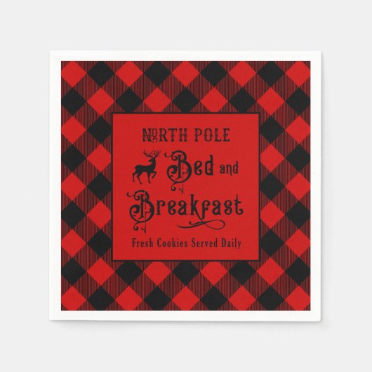 Nordpol Bed and Breakfast Bauernhof Weihnachten Serviette (Vorderseite)