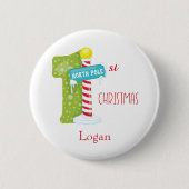 Nordpol Erste Weihnachtsfeier Button (Vorderseite)