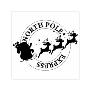 Nordpol-Express-Santa & Rentiere Permastempel